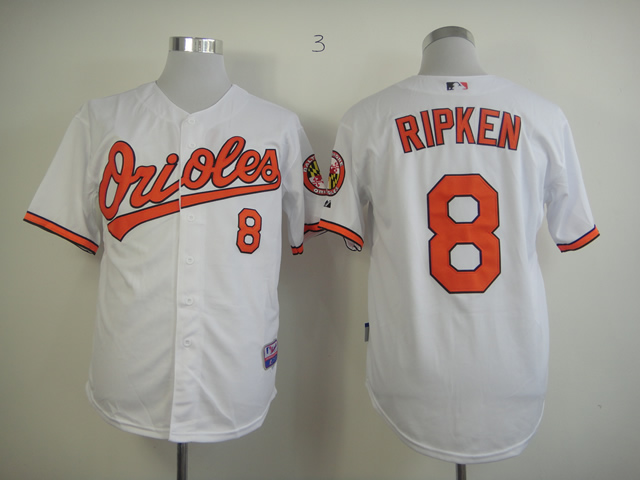 Men Baltimore Orioles 8 Cal Ripken White MLB Jerseys